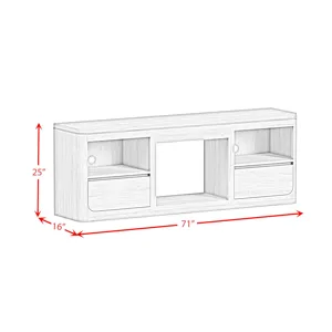 Rosalie 71\" TV Console without Fireplace Insert in Black