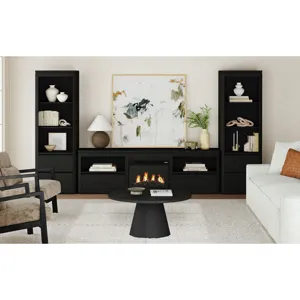 Rosalie 82\" TV Console without Fireplace Insert in Black