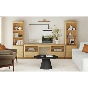 Rosalie 82\" TV Console without Fireplace Insert in Natural