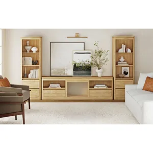 Rosalie 82\" TV Console without Fireplace Insert in Natural