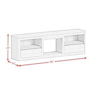 Rosalie 82\" TV Console without Fireplace Insert in Natural