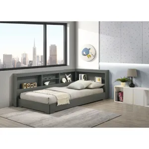 Sami Twin Corner Bed in Grey