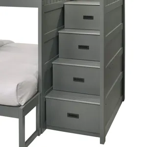 Sami Twin Over Full Step Bunk with Right HB in Grey