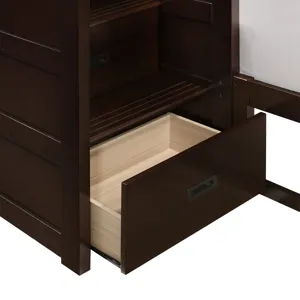 Sami Twin Over Full Step Bunk with Left HB in Espresso