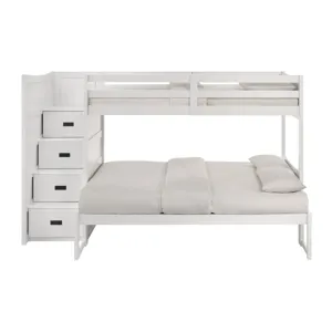 Sami Twin Over Full Step Bunk with Left HB in White