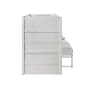 Sami Twin Over Full Step Bunk with Left HB in White
