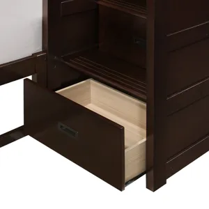 Sami Twin Over Full Step Bunk with Right HB in Espresso