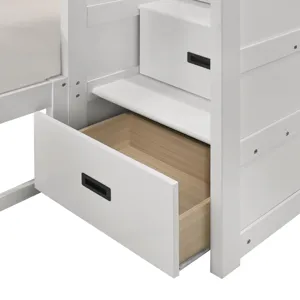 Sami Twin Over Full Step Bunk with Right HB in White