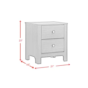 Sami Youth 2-Drawer Nightstand in Espresso