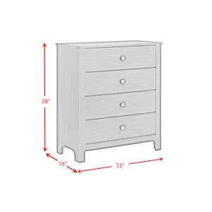 Sami Youth 4-Drawer Chest in Grey
