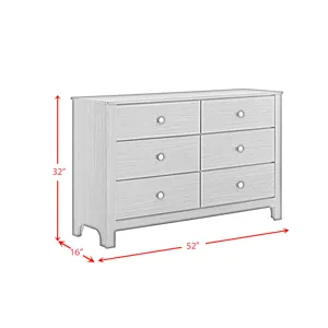 Sami Youth 6-Drawer Dresser in Espresso