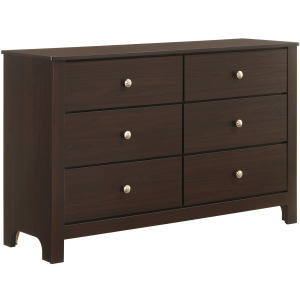Sami Youth 6-Drawer Dresser in Espresso