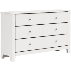 Sami Youth 6-Drawer Dresser in White