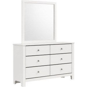 Sami Youth Dresser and Mirror Set in White