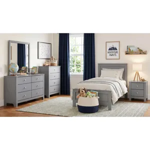Sami Youth 2-Drawer Nightstand in Grey