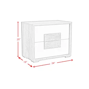 San Matteo 2-Drawer Nightstand with USB in Dual Tone