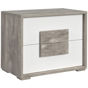San Matteo 2-Drawer Nightstand with USB in Dual Tone