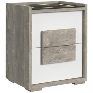 San Matteo 2-Drawer Nightstand with Wireless Charging, USB, and LED in Dual Tone