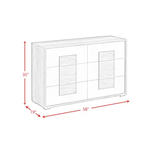 San Matteo 6-Drawer Dresser in Dual Tone