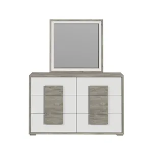 San Matteo Dresser and Mirror Set in Dual Tone