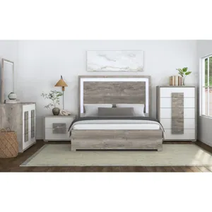 San Matteo Dresser and Mirror Set in Dual Tone