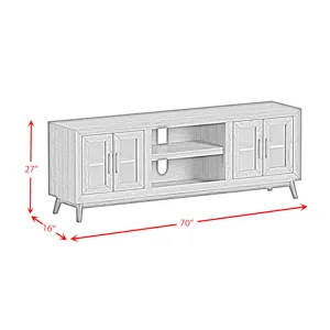Santa Barbara KIT - 70" TV Console in Walnut w/23" Fireplace Insert (Ships in 2 Boxes)
