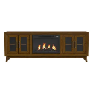 Santa Barbara KIT - 70" TV Console in Walnut w/23" Fireplace Insert (Ships in 2 Boxes)
