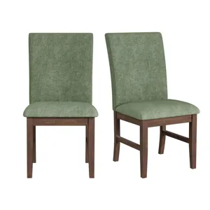 Santa Barbara Dining Side Chair with Avocado Fabric in Walnut (2 Per Carton)