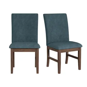 Santa Barbara Dining Side Chair with Denim Blue Fabric in Walnut (2 Per Carton)