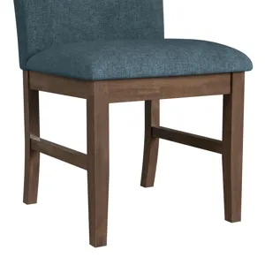 Santa Barbara Dining Side Chair with Denim Blue Fabric in Walnut (2 Per Carton)