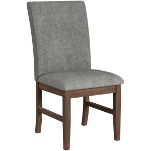 Santa Barbara Dining Side Chair with Dark Grey Fabric in Walnut (2 Per Carton)