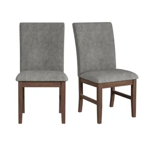Santa Barbara Dining Side Chair with Dark Grey Fabric in Walnut (2 Per Carton)