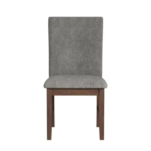Santa Barbara Dining Side Chair with Dark Grey Fabric in Walnut (2 Per Carton)