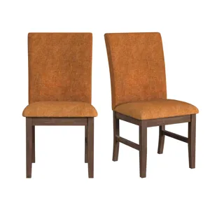 Santa Barbara Dining Side Chair with Orange Fabric in Walnut (2 Per Carton)