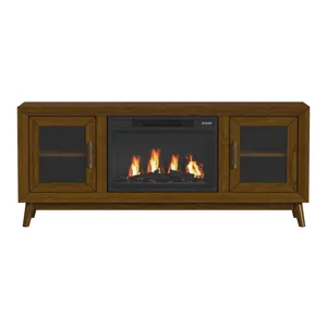 Santa Barbara KIT - 60" TV Console in Walnut w/23" Fireplace Insert