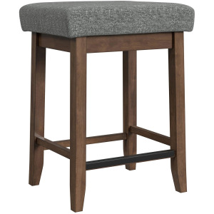 Santa Barbara Counter Stool with Dark Grey Fabric in Walnut (2 Per Carton)