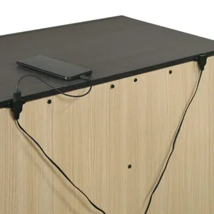 Sasha 3-Drawer Nightstand W/ USB in Grey