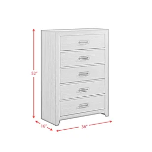 Sasha 5-Drawer Chest in Grey