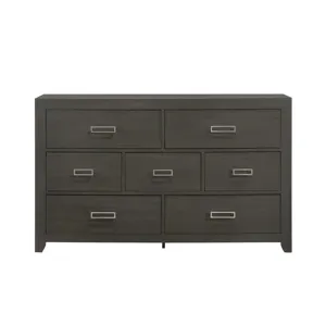 Sasha 7-Drawer Dresser in Grey