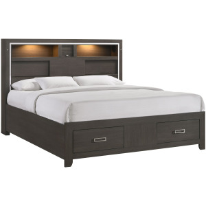 Sasha King Music Bed W/Led Light in Grey