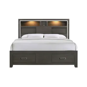 Sasha King Music Bed W/Led Light in Grey