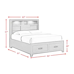 Sasha Queen Music Bed W/Led Light in Grey