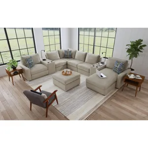 Select Modular Ottoman in United Light Grey