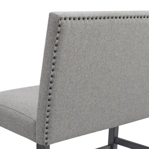 Seneca Counter 3PC Corner Bench Grey Fabric in Grey