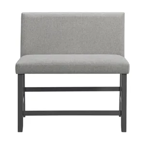 Seneca Counter 3PC Corner Bench Grey Fabric in Grey