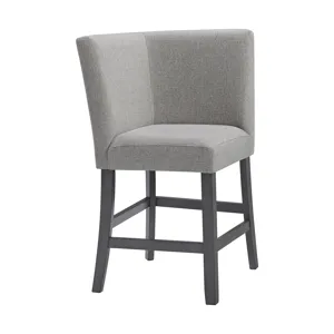 Seneca Counter 3PC Corner Bench Grey Fabric in Grey