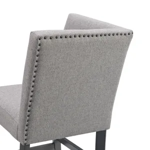 Seneca Counter 3PC Corner Bench Grey Fabric in Grey