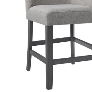 Seneca Counter 3PC Corner Bench Grey Fabric in Grey