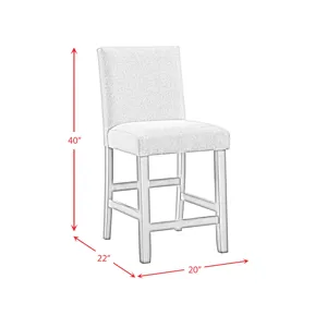Seneca Counter Side Chair with Grey Fabric in Brown (2 Per Carton)