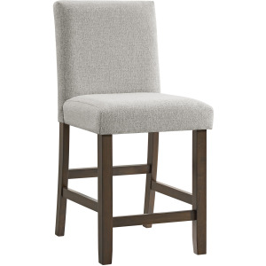 Seneca Counter Side Chair with Grey Fabric in Brown (2 Per Carton)